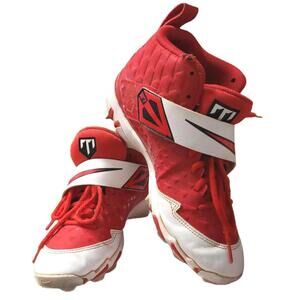 Nike AT3440-600 Baseball / Football Cleats Red and White High Tops - Size 7.5